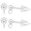 Beebeecraft 1 Box 10Pcs Ball Stud Earring Findings 925 Sterling