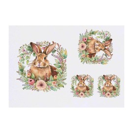 Azeeda 4 x 'Kaninchen in einem Blumenkranz – Cottagecore-Aquarell-Design' Temporäre Tattoos - Wasserfest, Hautfreundlich & Ungiftig · Transfers in Verschiedenen Größen (TO00059422)