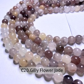 8mm 1 strand(About 47pcs) DIY Crystal Beads (Can Make 2 Bracelets) Every order come with strings, spacers, charms, needles! - Crystal Type: C20.Gilly Flower Jade