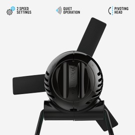 Vornado Zippi Small Personal Fan, Foldable Cooling for Desk, 2 Speed Settings, Soft Nylon Blades, Directable Airflow, Compact Design, Perfect Fan for Office and Bedroom, Multiple Color Options, Black