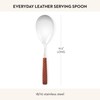 MACKENZIE-CHILDS Everyday Serving Spoon, Stainless-Steel Spoon for Cooking, Leather