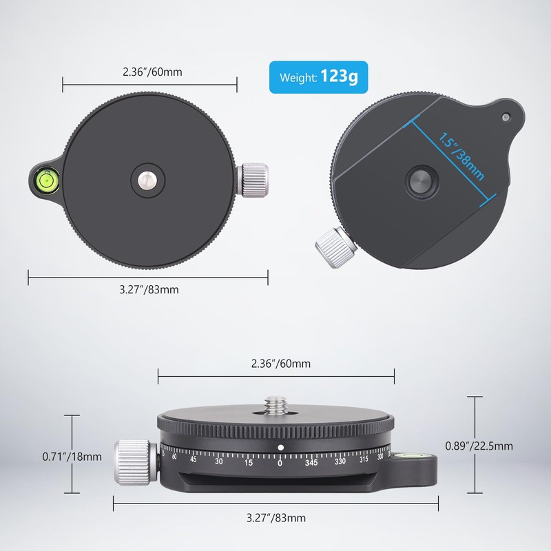 ARTCISE Camera Panoramic Panning Base with Style Plate, Panoramic Head