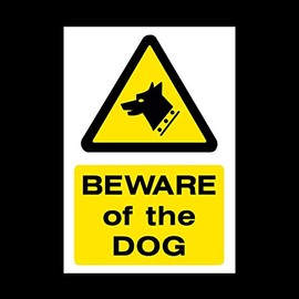 Beware of the dog Plastic Sign - Fouling/Dog Area/Clean it up/Security Guard Dogs (MISC60)