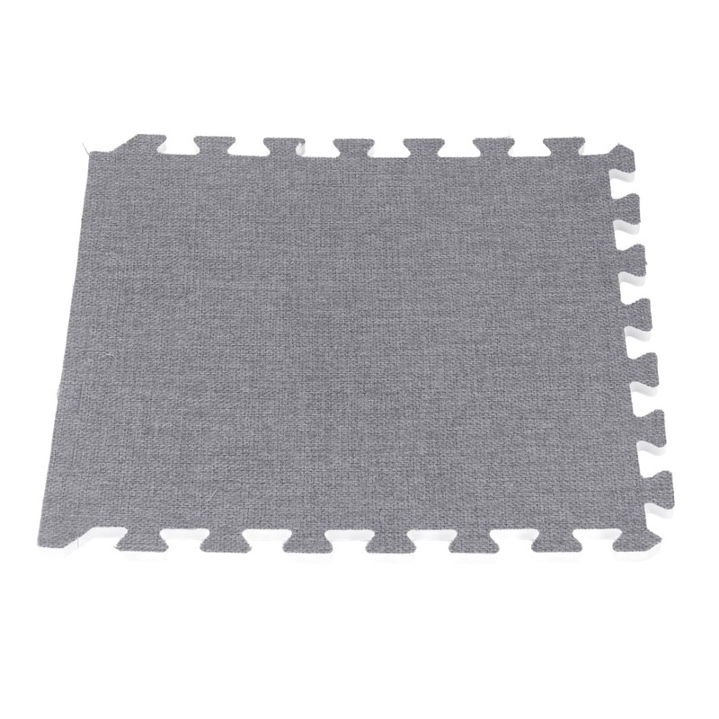 10pcs Cotton Linen Interlocking Carpet Tiles Anti Slip Floor Protection
