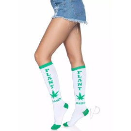 Leg Avenue Inc. Plant Based Knee Highs O/S  White/green