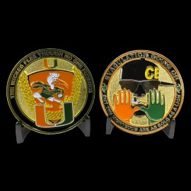 America's Front Line BL5-017 The U challenge coin Miami Canes Turnover Chain UM CBP CBPO CBP Officer