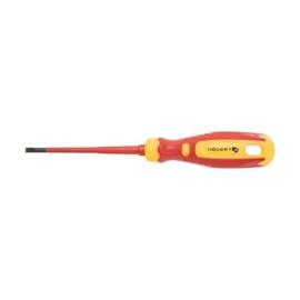 Hogert Technik 1 Slotted Screwdriver Red / Yellow 5.5 x 125 mm 1000 V Slim CrMo