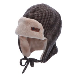Sterntaler Boys Aviator Hat Houndstooth Hat, dark brown
