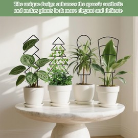 Aifanss Plant Trellis for Potted Plants Indoor, 16 Inch Small Metal Garden Trellis for Climbing Plants with Different Patterns, Outdoor Houseplant Support Stakes for Vine Ivy Hoya Pothos Flower 4 Pack