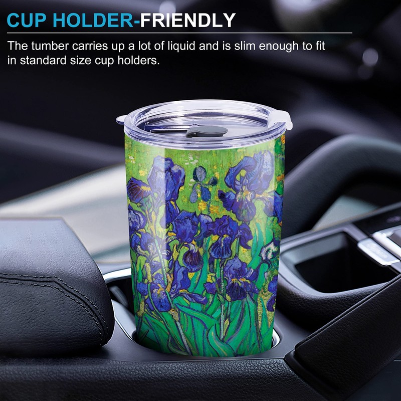 NymphFable 20oz Iris Flor Taza Termo Cafe para Llevar Taza