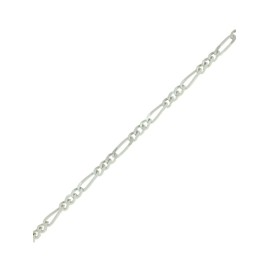 11 Inch Large Length Figaro Link Anklet/Ankle Bracelet/Ankle Chain - 925 Sterling Silver – Adjustable from 10 to 11" Inches / 28 cms Figaro Chain - Anklets For Women Men