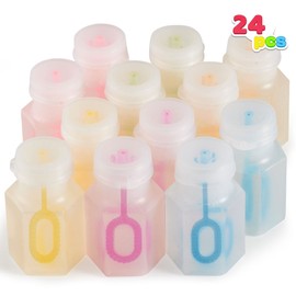 JOYIN 24 Pcs Mini Bubble Wands Assortment Party Favors Toys for Kids Child, Summer Gifts Bubbles Fun Toys,Wedding, Bath Time,Summer Outdoor Gifts for Girls Boys