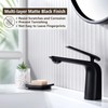 TOCALOCA Black Bathroom Sink Faucet, Matte Black, Modern Design, Single