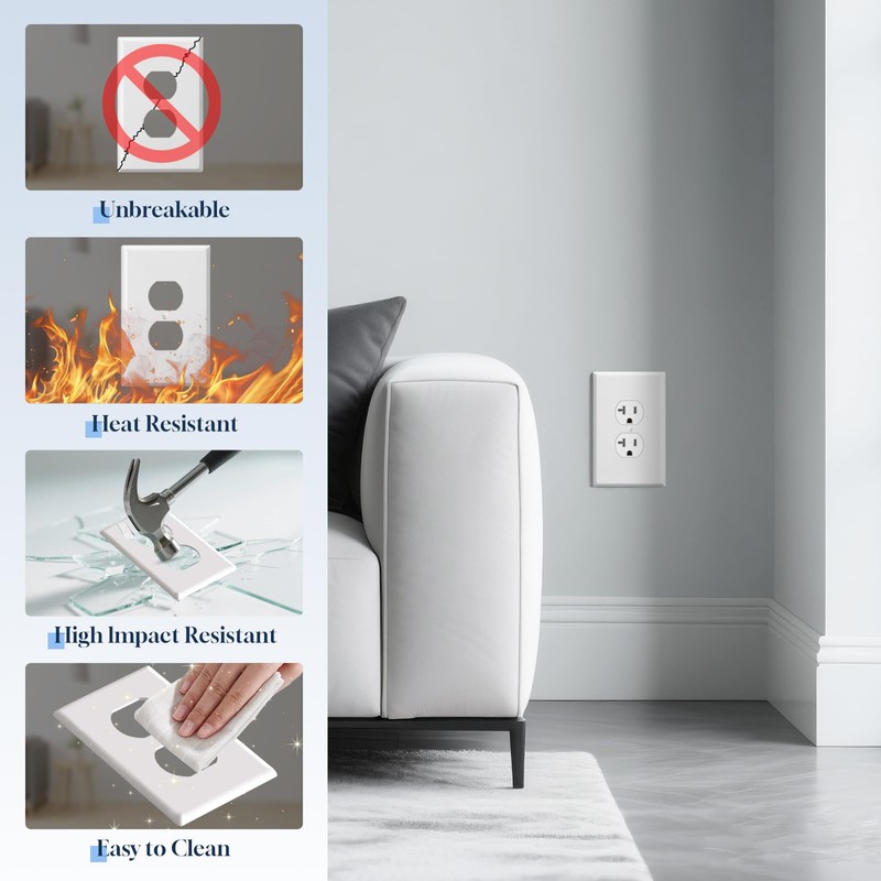 Oversized Duplex Outlet Covers 20 Pack Jumbo Duplex Receptacle Outlet
