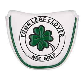 Golf Putter Cover Golf Head Cover Putter Cover Magnetic Mallet for Odyssey 2 Ball Tailor Made Spider Putter Four Leaf Clover White Black