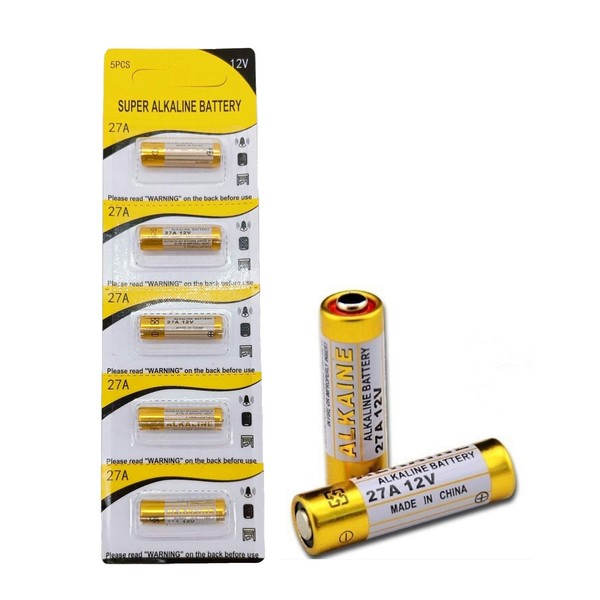 Cotchear 5Pcs 12V 27A Alkaline Battery 27A 12 Volt Batteries 27A 12V 21/23 E23A Alkaline Batteries