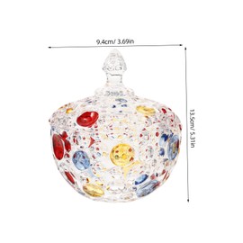 DECHOUS Stylish Glass Candy Jars Snack Tray with Lid Decorative Bowl for Coffee Table Home Decor