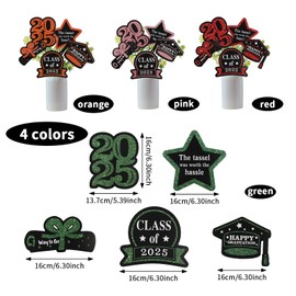 20pcs Graduation Centerpieces Sticks, Class Of 2025 Centerpiece Grad Centerpiece Sticks Congrats Grad Decorations Graduation Table Toppers Graduation Party Supplies