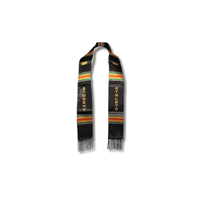 Generic Student Athlete Sublimated Kente Cloth Graduation Stole - Vibrant