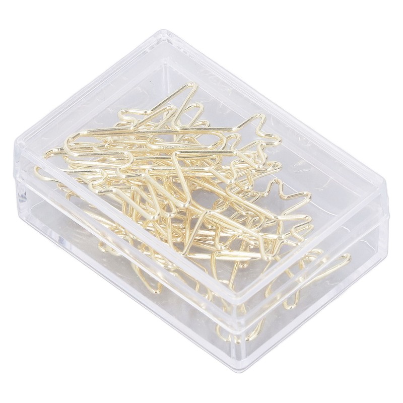 100Pcs Paper Clips Gold Cute Unique Shape Electroplating Process Lightweight