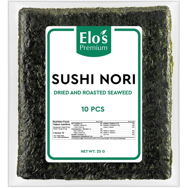 Tasjin Sushi Nori Sheets| 10 Full Size Sheets |Roasted Seaweed