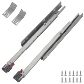 Under Mount Drawer Slides 15 inch (1 Pair), Full Extension Soft Close Concealed Drawer Runners, Come with Mounting Screws and Brackets