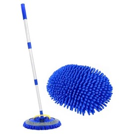 TORVA Cepillo de limpieza de automóvil de 41 pulgadas con mango telescópico de aleación de aluminio, barra larga de microfibra de chenilla para lavar 
