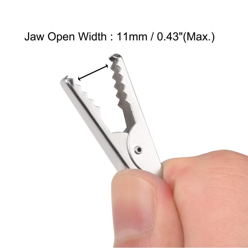 50Pcs Alligator Clips Silver, Spring Clamps, Metal Croc Clips for