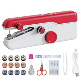 Mini Sewing Machine, Handy Hand Sewing Machine with Sewing Kit, Electric Quick Stitch Tool for Two Speeds for Beginners DIY