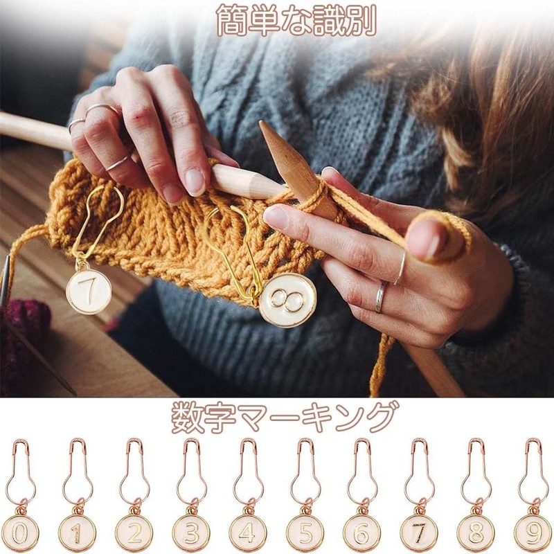 10 Pieces Number of Rows Markers, Numeric Stitch Markers, Knitting
