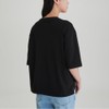 JAJU Women's Cotton Loose Fit 5-Button T-Shirt_Black