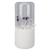 Makeup Brush Holder White with Pearl Filling Rotating 180 Degree