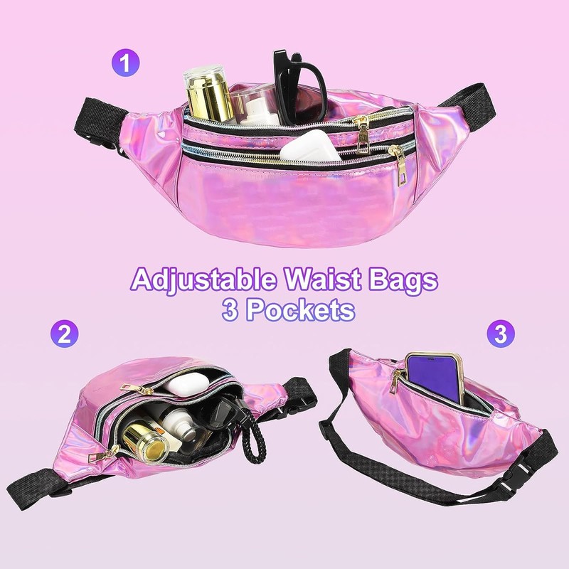 Bum Bag Metallic Waist Bag Fashionable, purple, NO