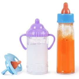 Vollence Magic Baby Doll Bottles 3pcs Doll Accessories Toys Kit Baby Doll Feeding Set