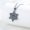 Kootwo Star of David Necklace 925 Sterling Silver Black Yin