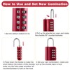 Kenning 10 Pcs Combination Padlock 4 Digit Combination Lock with