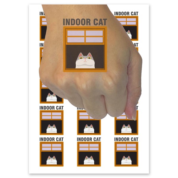 Indoor Cat in Window Temporary Tattoo Water Resistant Fake Body