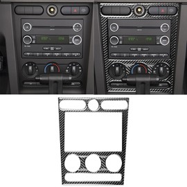 NVCNX Real Premium Carbon Fiber Compatible with Ford Mustang GT Shelby 2005-2009 2006 2007 2008 Car Dashboard Air Conditioner AC Panel Cover Decals Stickers Interior Console Trim Accessories Black