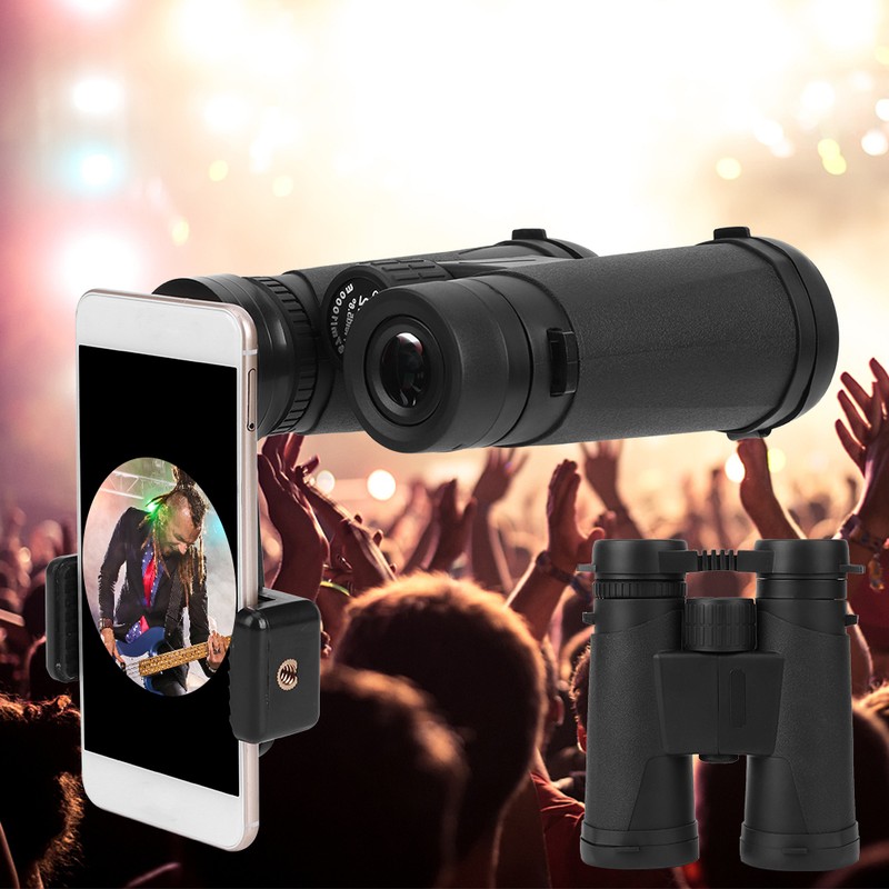10X42 Binoculars BAK4 Portable Telescope with Universal Cilp for Outdoor