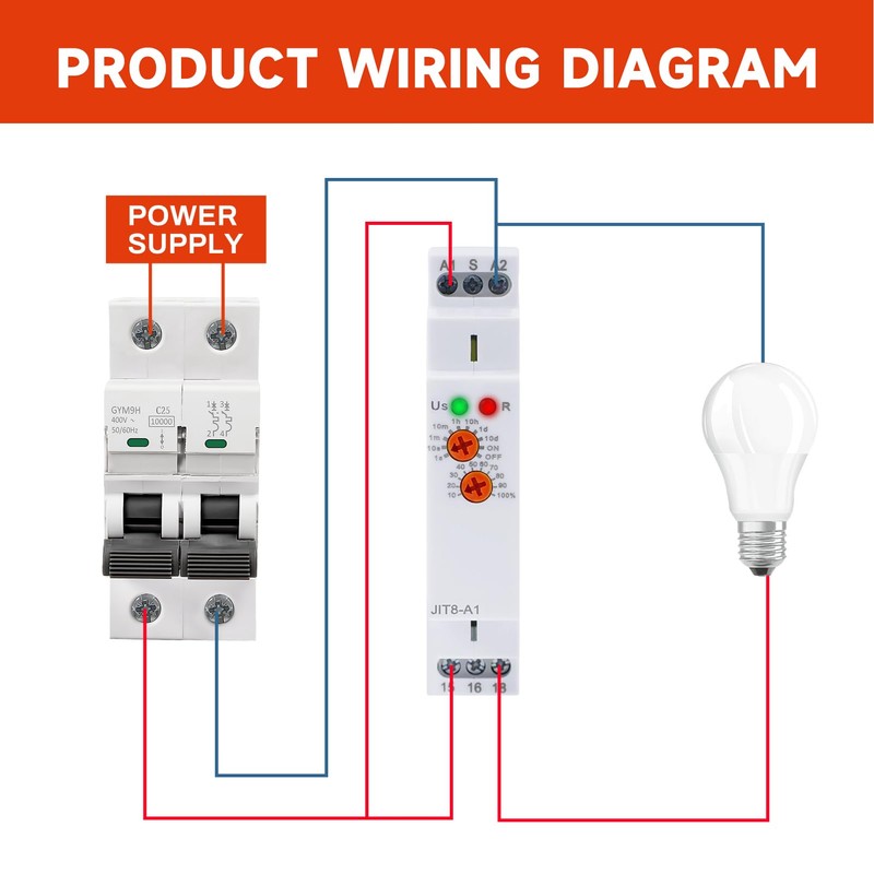 Jadeshay Delay Time Relay, JIT8-A1 Single Function Switch-on Time Relay