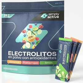 Electrolitos en Polvo - Simply Active | Mixpack 24 Pack | Electrolitos Hidratación Rápida | Suero Oral con Zinc, Antioxidantes y Magnesio, Potasio, Ca