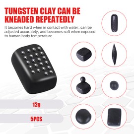 5 x Ground Lead Fishing Tungsten Fishing Lead Carp Lead Fishing Weights Easy Malleable Condensation in Water Reusable Use on Hooks, Baits or Line (12 g)