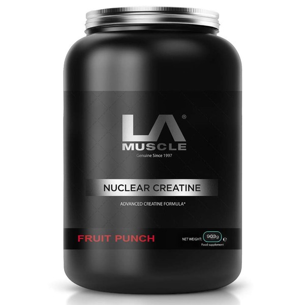 LA MUSCLE Nuclear Creatine - Super-Micronised Creatine Monohydrate Powder, The Strongest Formula for Muscle Growth, Fruit Punch, 900g