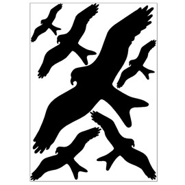 Bird Scarer Sticker & Window Protection - 6 Bird Silhouettes