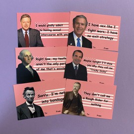U.S. Presidents Funny Mini Valentine's Day Cards