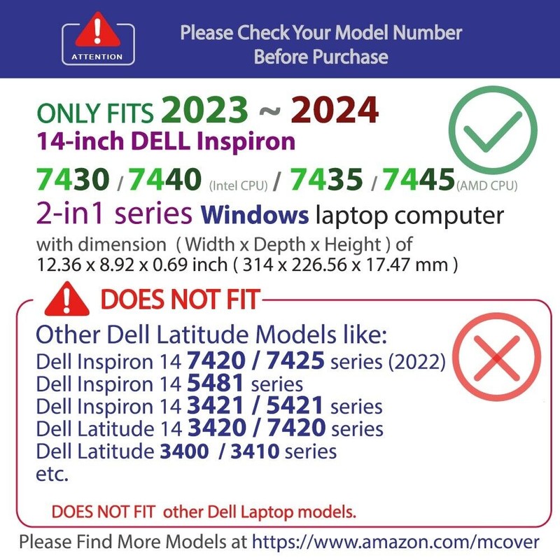 mCover NEW mCover® Case for 2023~2024 14" Dell Inspiron 7430