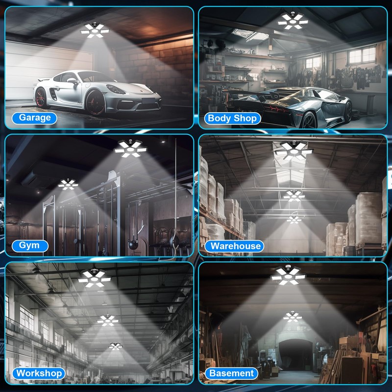 XILLUMI CORE 6 Pack Garage Light, 200W 20000LM 6500K LED