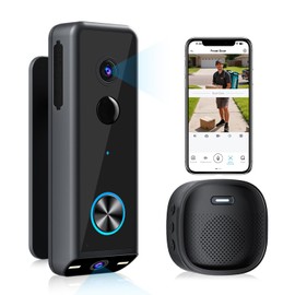 Doorbell Camera Wireless ,2K HD Dual Cameras &Head-to-Toe View ,Battery Powered/Wired Video door bell with Chime,No Subscription,Delivery Guard,Motion Detection,Works with Alexa&Google(Only 2.4G WIFI)