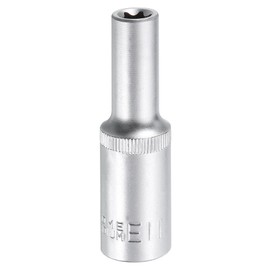 sourcing map E-Torx Socket 1/2" Drive E11 External Torx Deep Socket CR-V Steel 6 Point Spline Socket External Torque Star Female Bit Socket for Auto Repairs Home Maintenance DIY Hand-Making