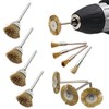 TorSor 12 Pack Wire Brush Set with 1/8'' Mandrel Brass